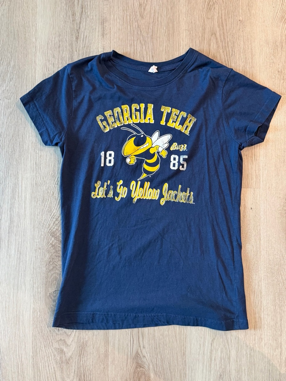 Womens Navy Yellow Jackets Graphic Tee